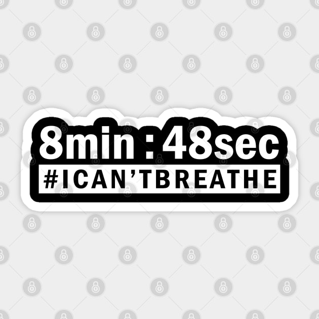 8 Min 48Sec, I Can't Breathe, Black Lives Matter Sticker by UrbanLifeApparel